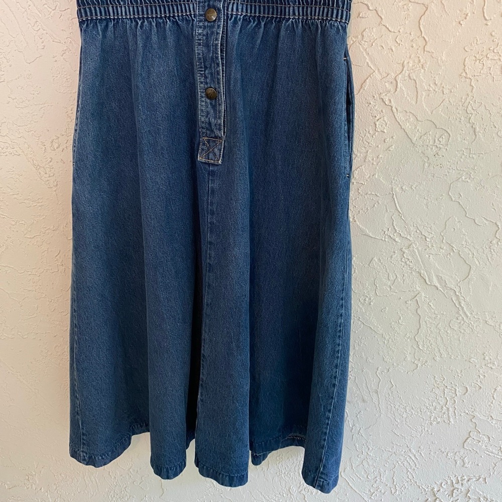 Dreams‎ 90s Vintage Western Cottagecore Denim Midi Dress Small Made In USA - Picture 7 of 10